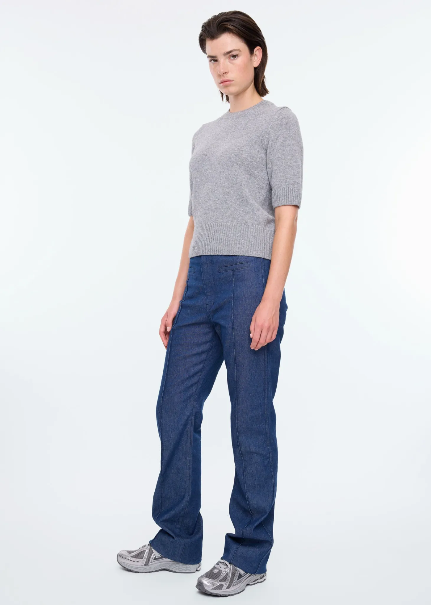Bootcut rinsed denim pants