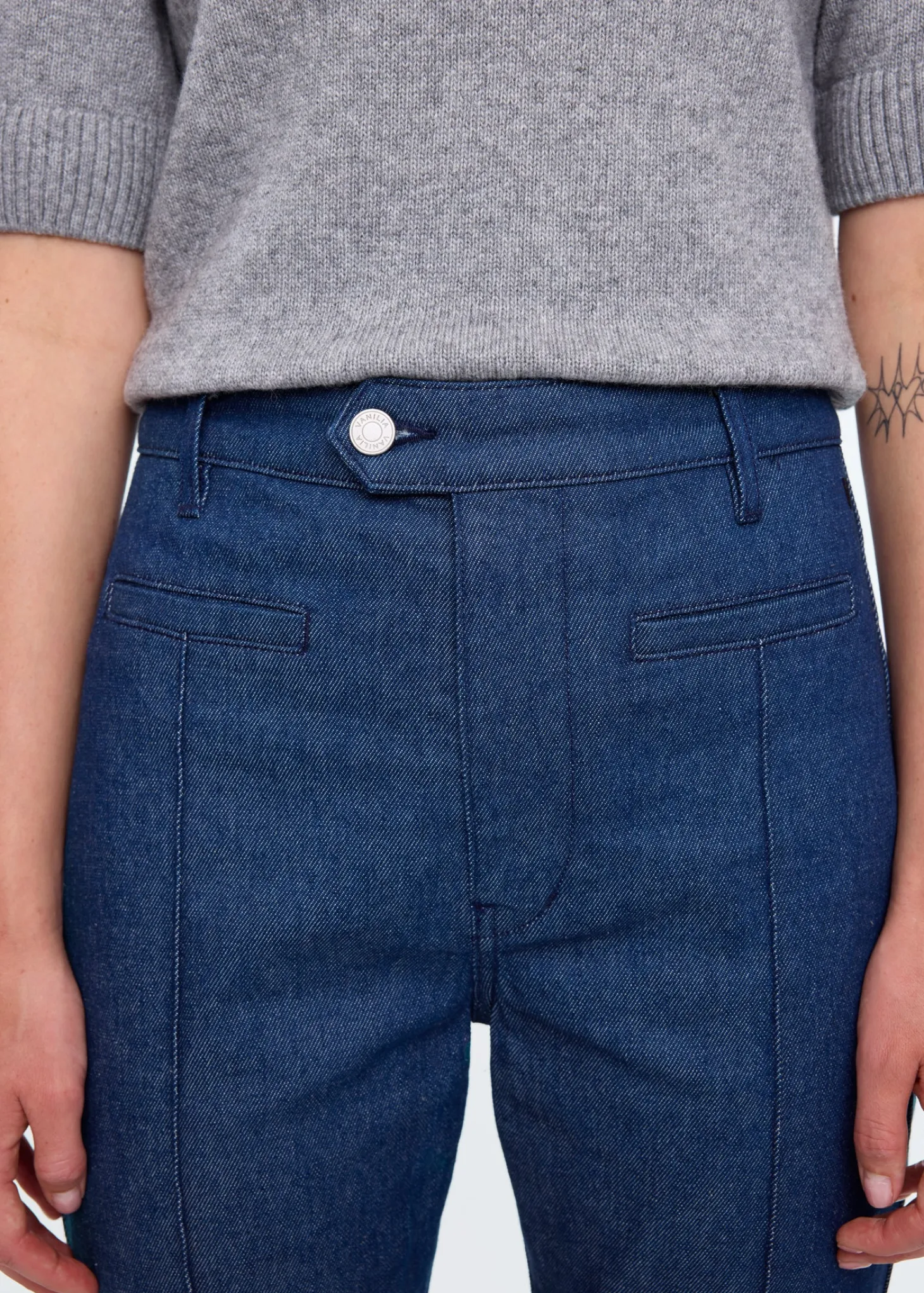 Bootcut rinsed denim pants