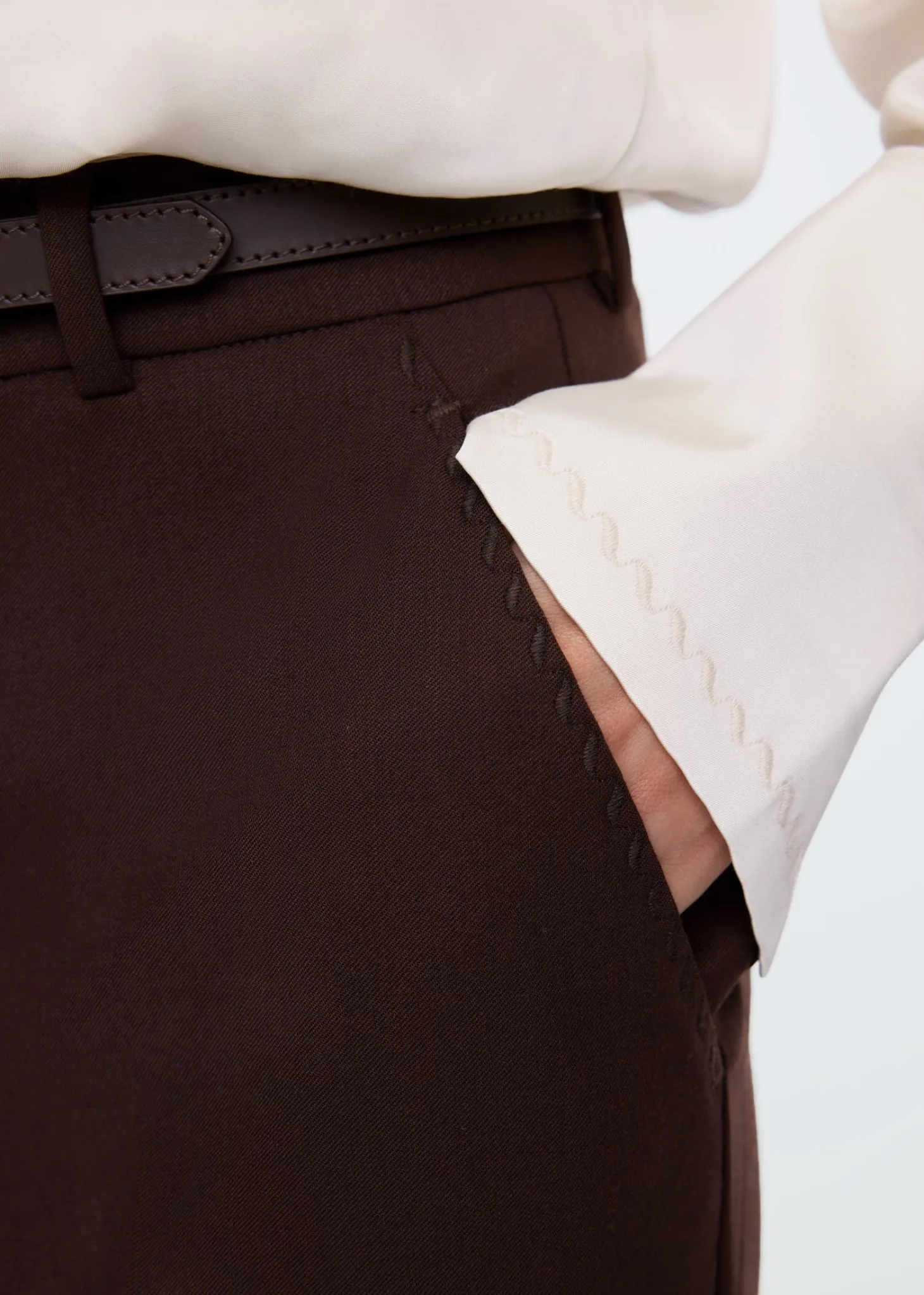 Broek Decostitch woolmix pants