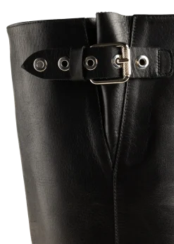 Buckle leather boot
