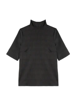 Checkered shortsleeve col