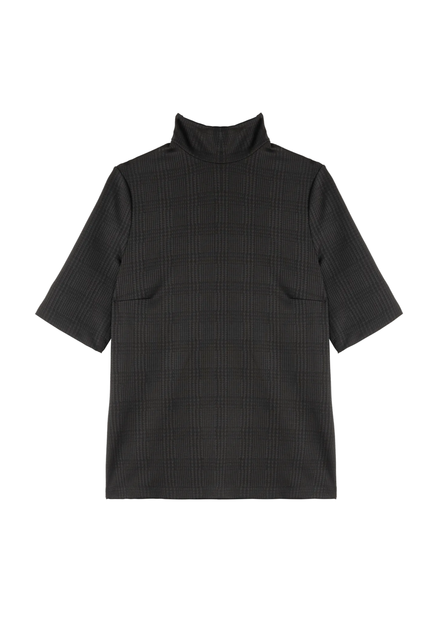 Checkered shortsleeve col