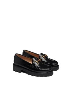 Chunky moc leather loafer