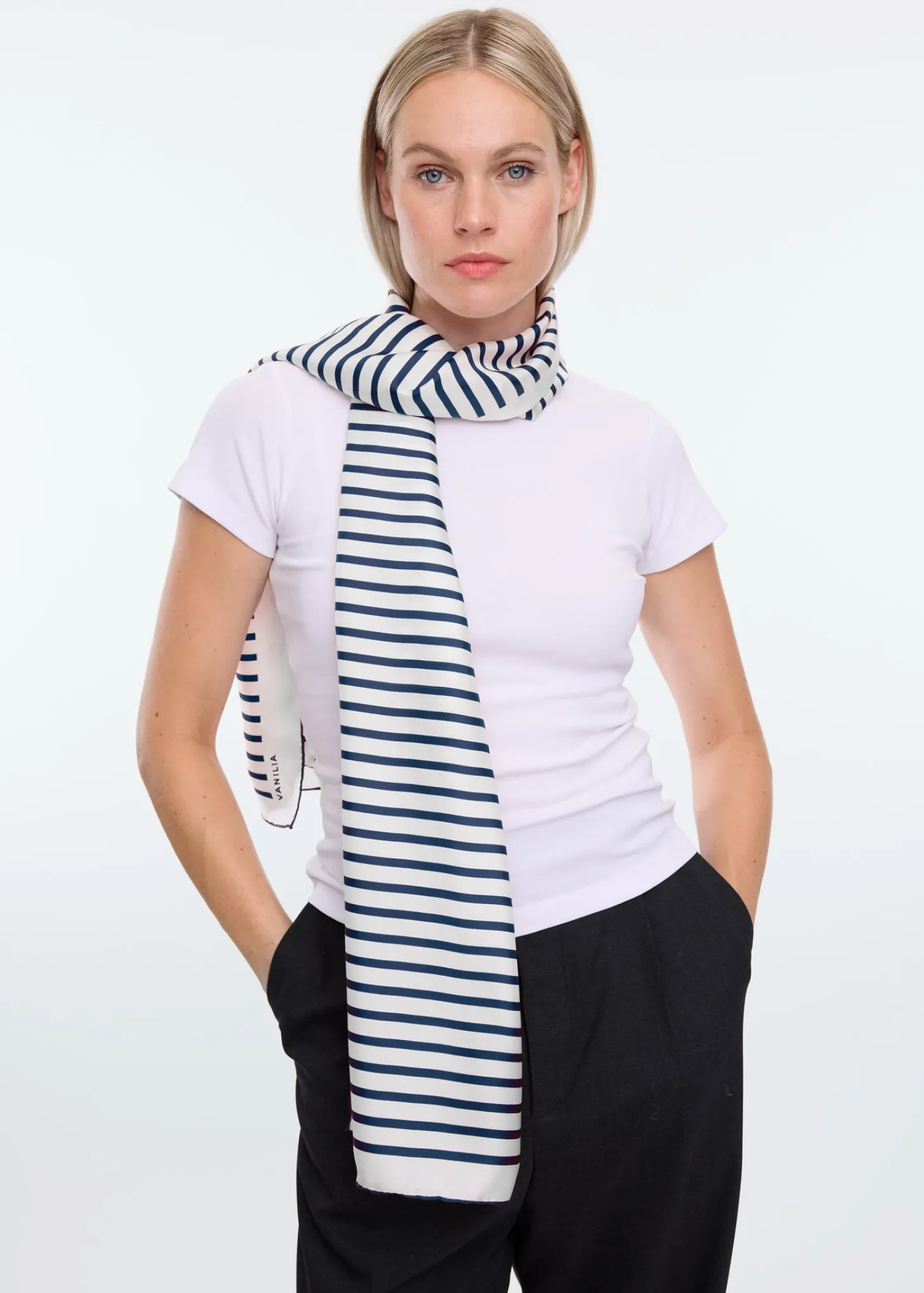 Classic stripe scarf long