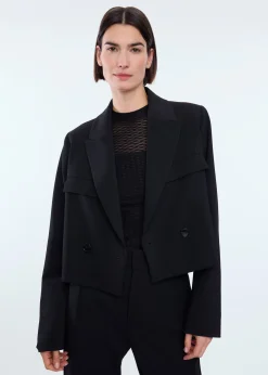 Cropped twill jacket