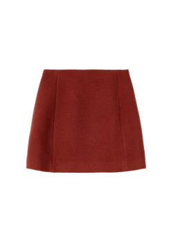 Curl wool mini skirt