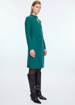 Cut-out crepe dress