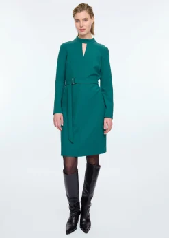 Cut-out crepe dress