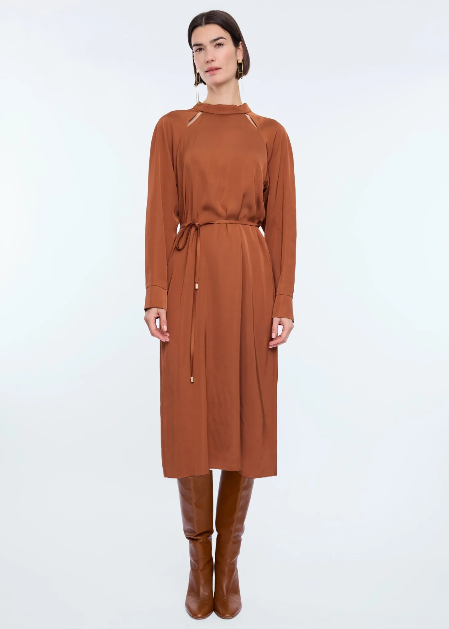 Cut out satin dress