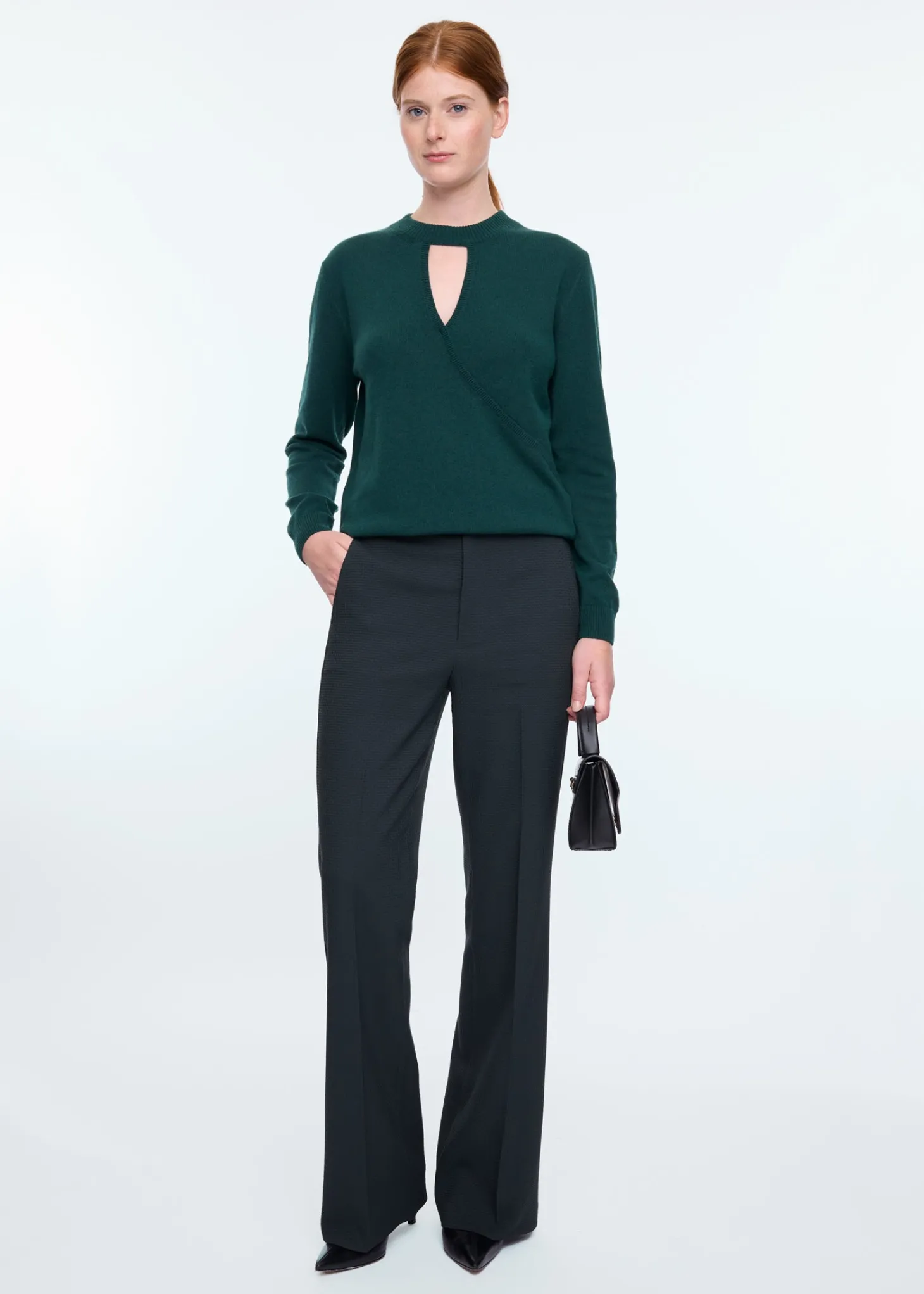 Cut-out wrap sweater