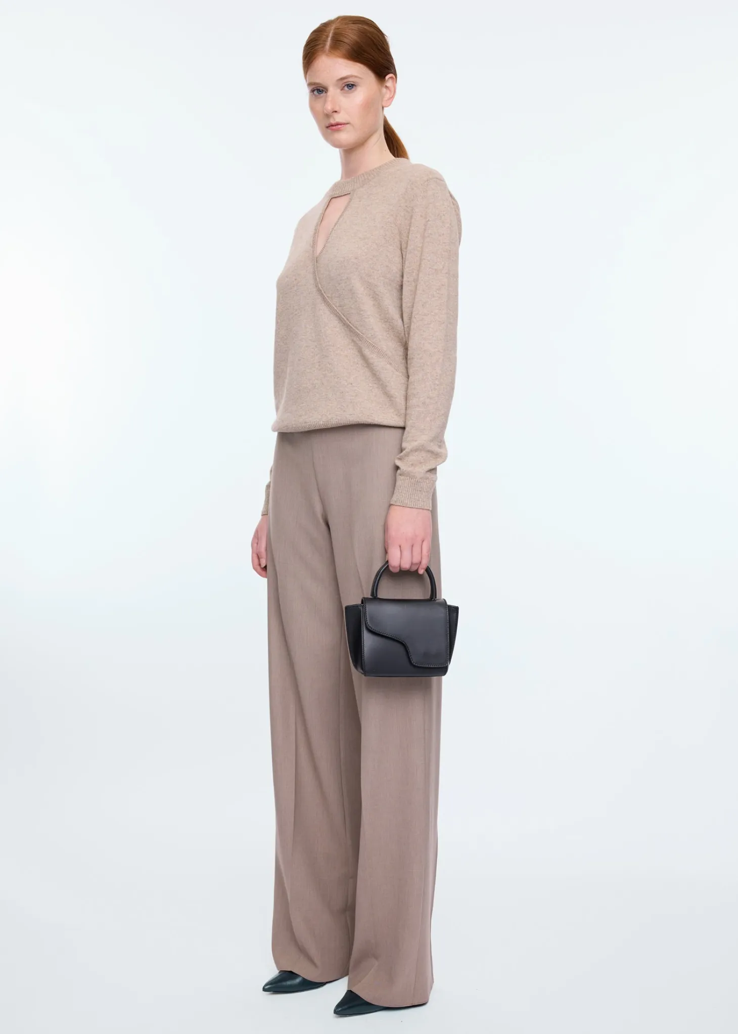 Cut-out wrap sweater