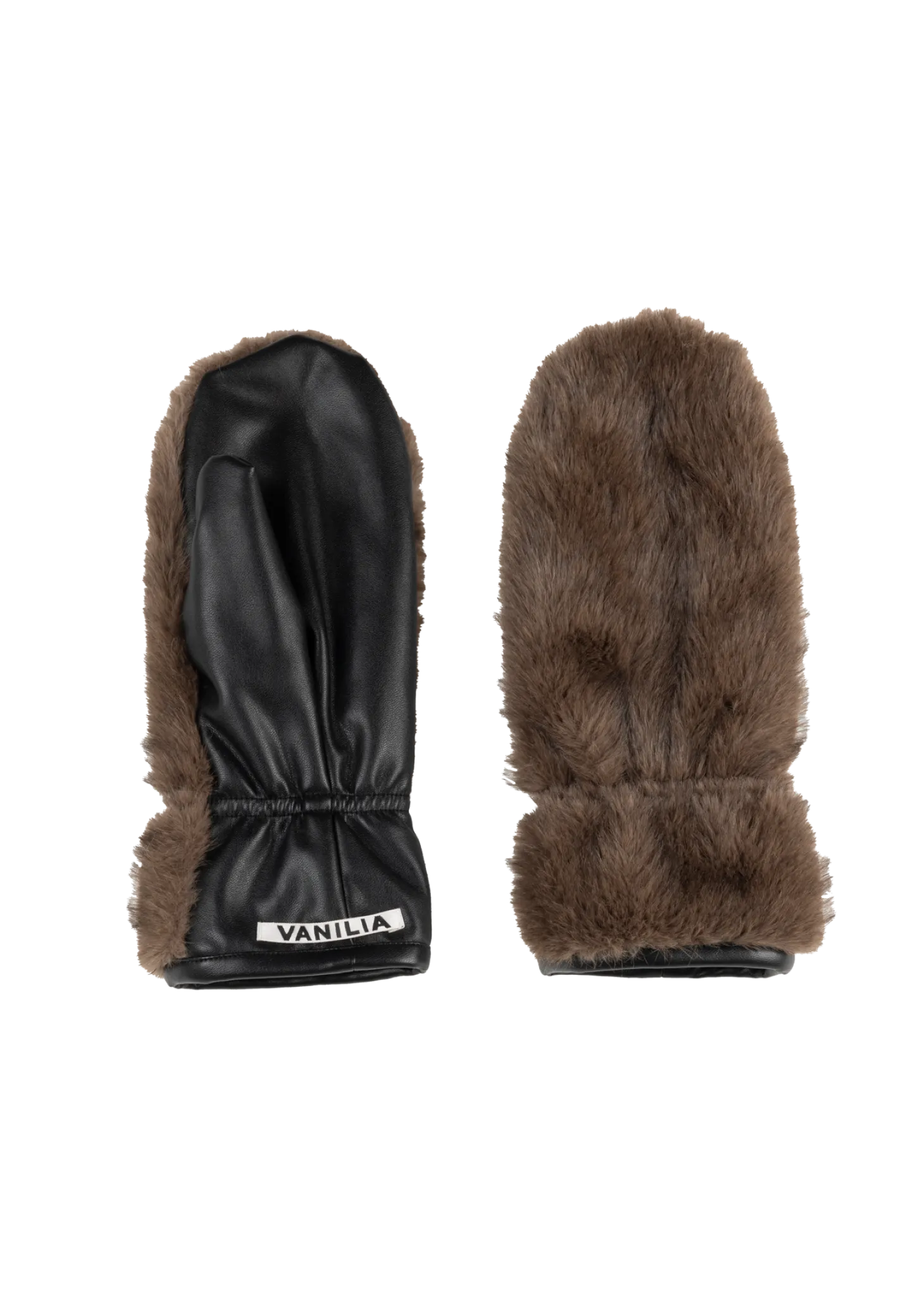 Faux fur mittens