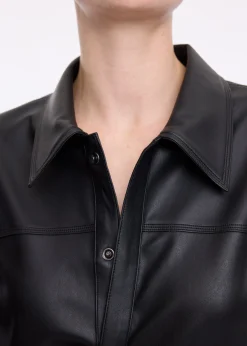 Faux leather shirt
