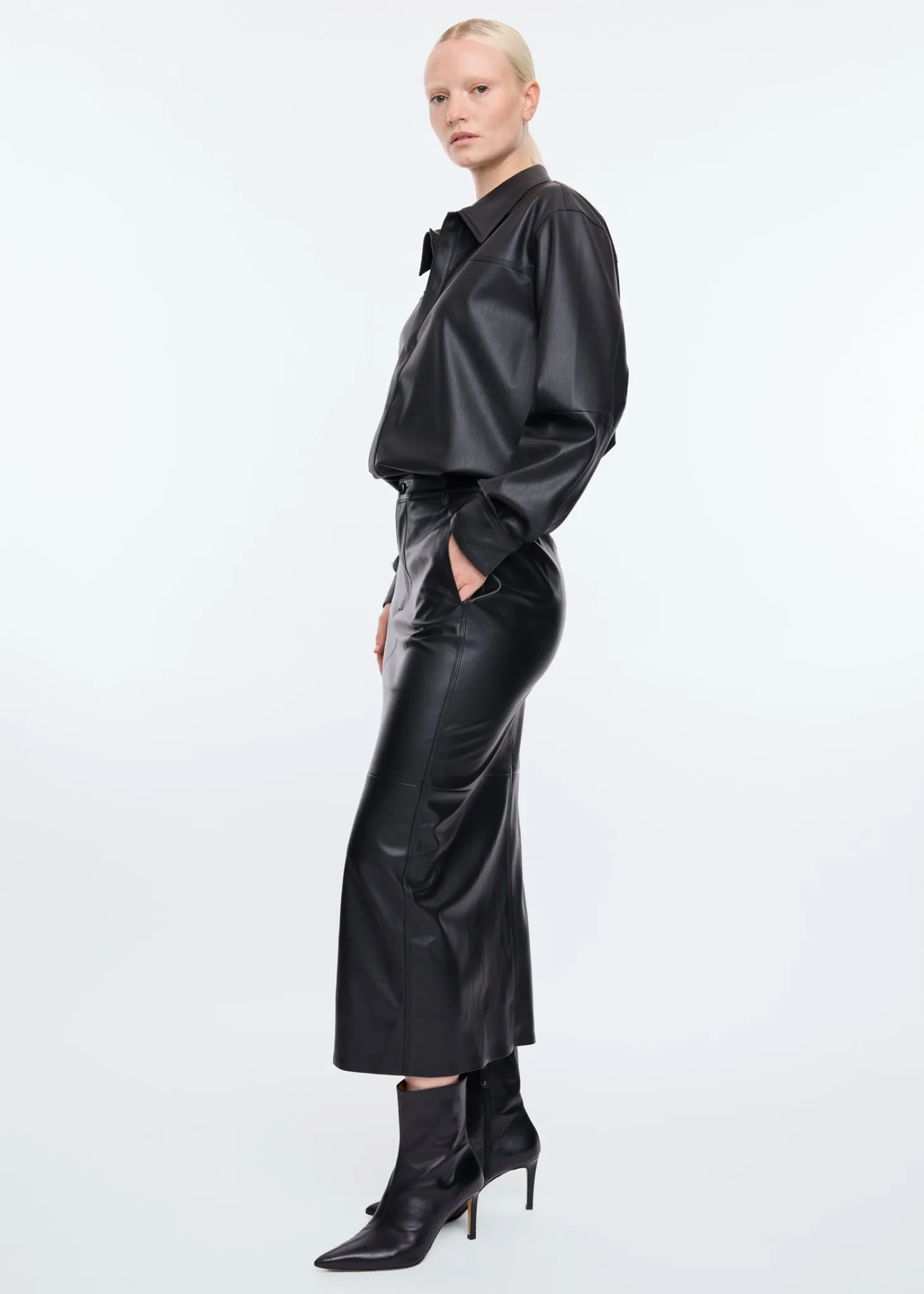 Faux leather skirt