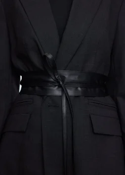 Faux leather wrap belt