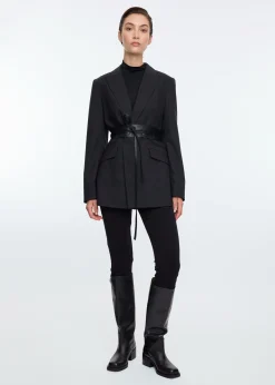Faux leather wrap belt