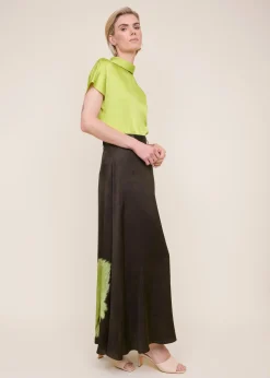 Feather viscose skirt