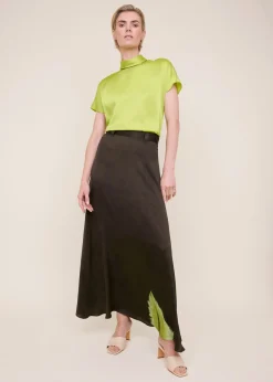 Feather viscose skirt