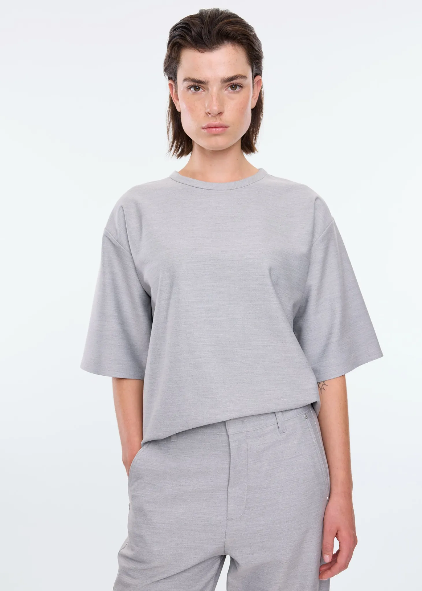 Flanel sweat shortsleeve