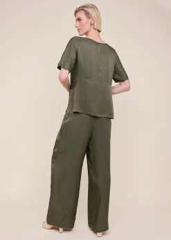 Folded satin top