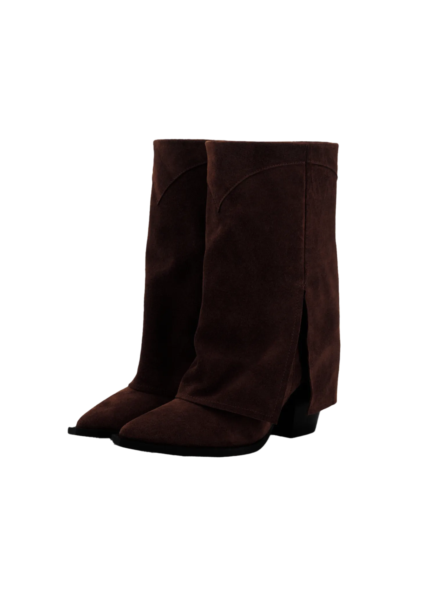 Fold-over suede boot