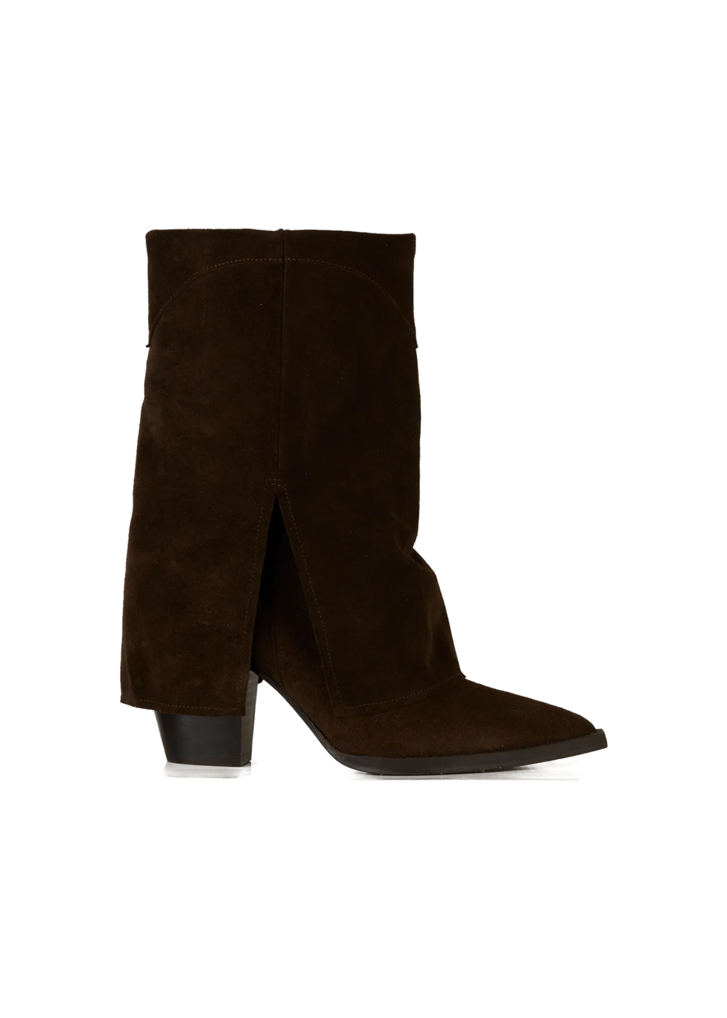 Fold-over suede boot