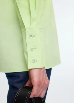 High cuff poplin blouse