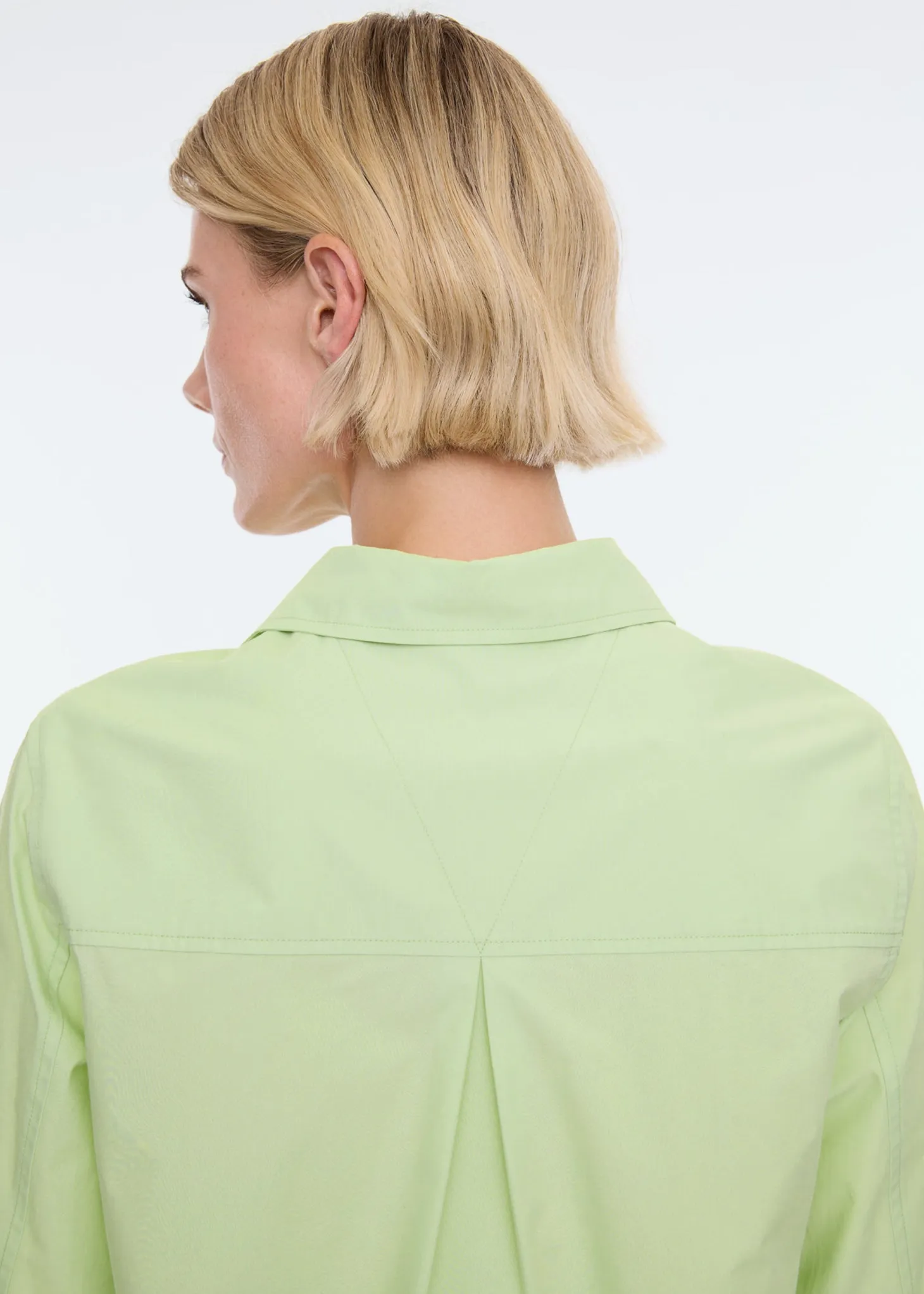 High cuff poplin blouse