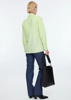 High cuff poplin blouse
