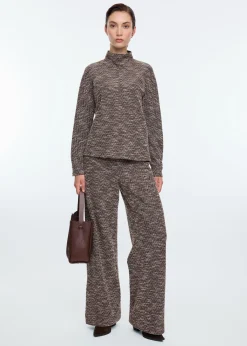 High neck tweed top