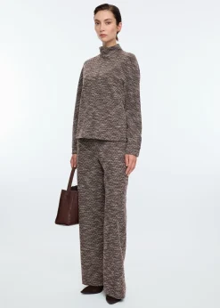 High neck tweed top