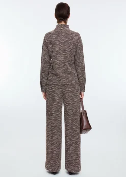 High neck tweed top