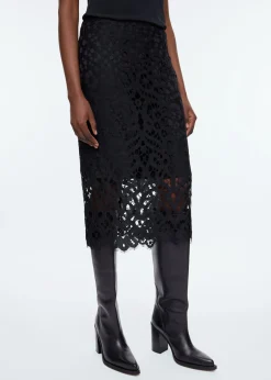 Lace pencil skirt
