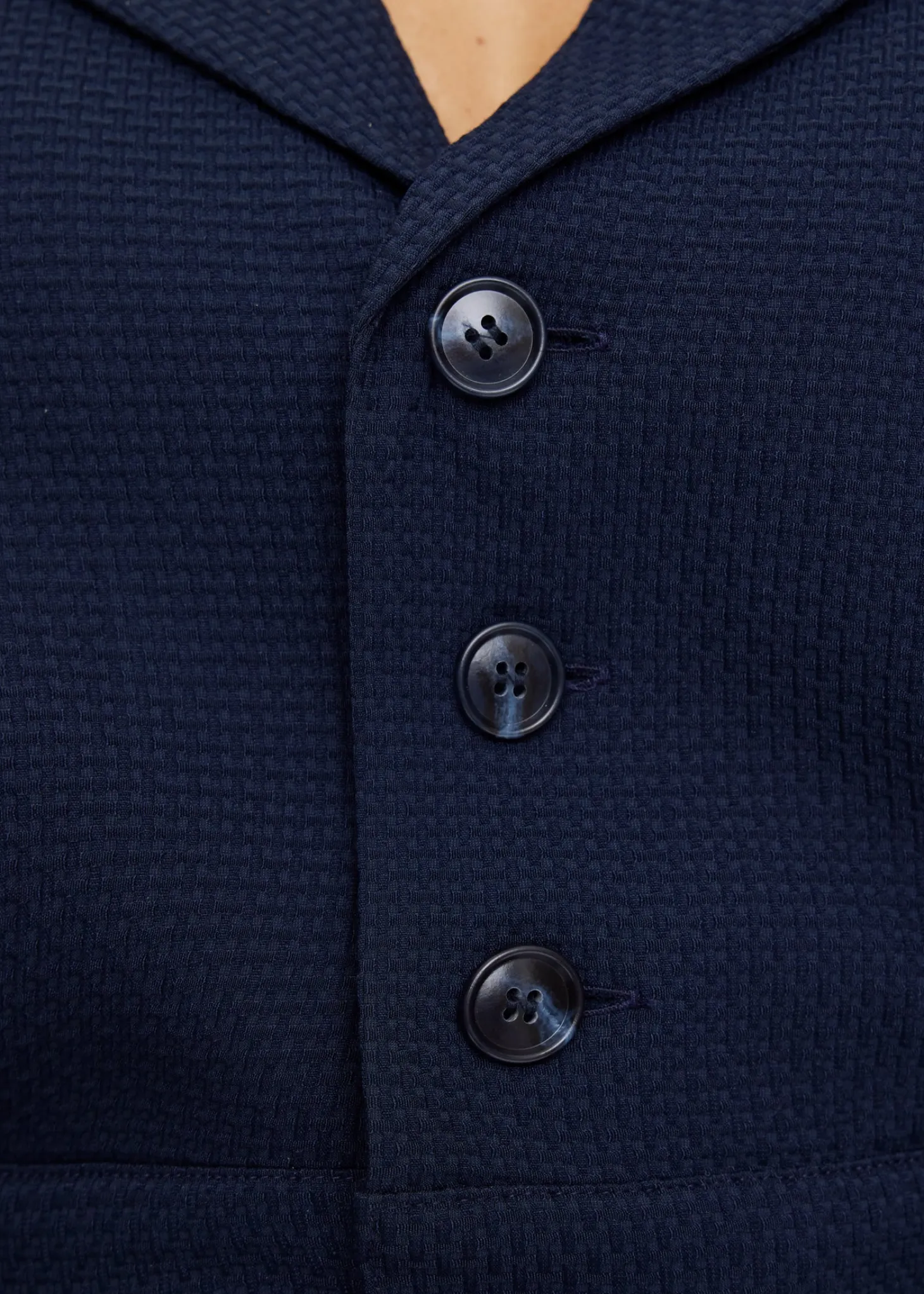 Lapel waffle jumpsuit