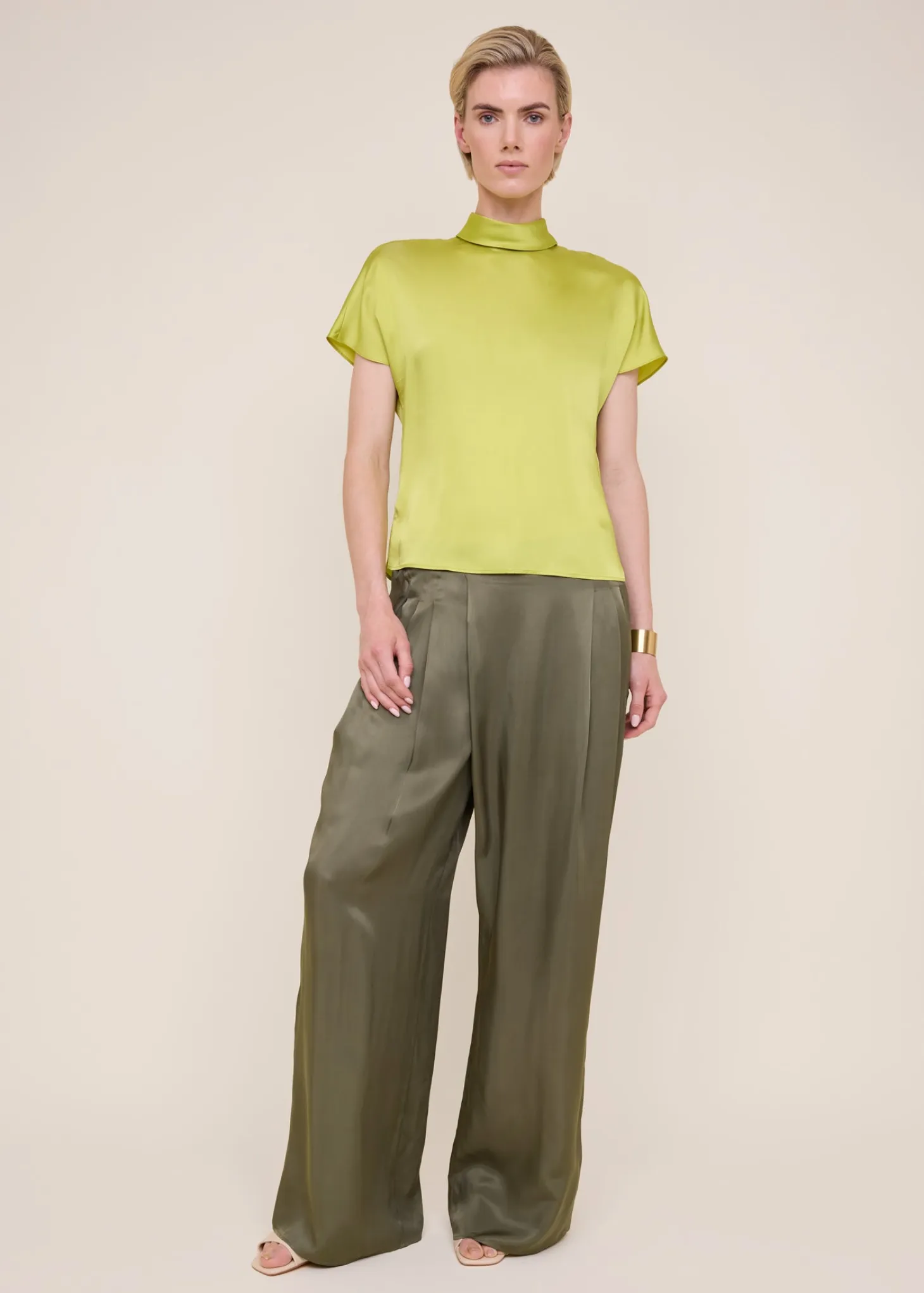 Layer satin top
