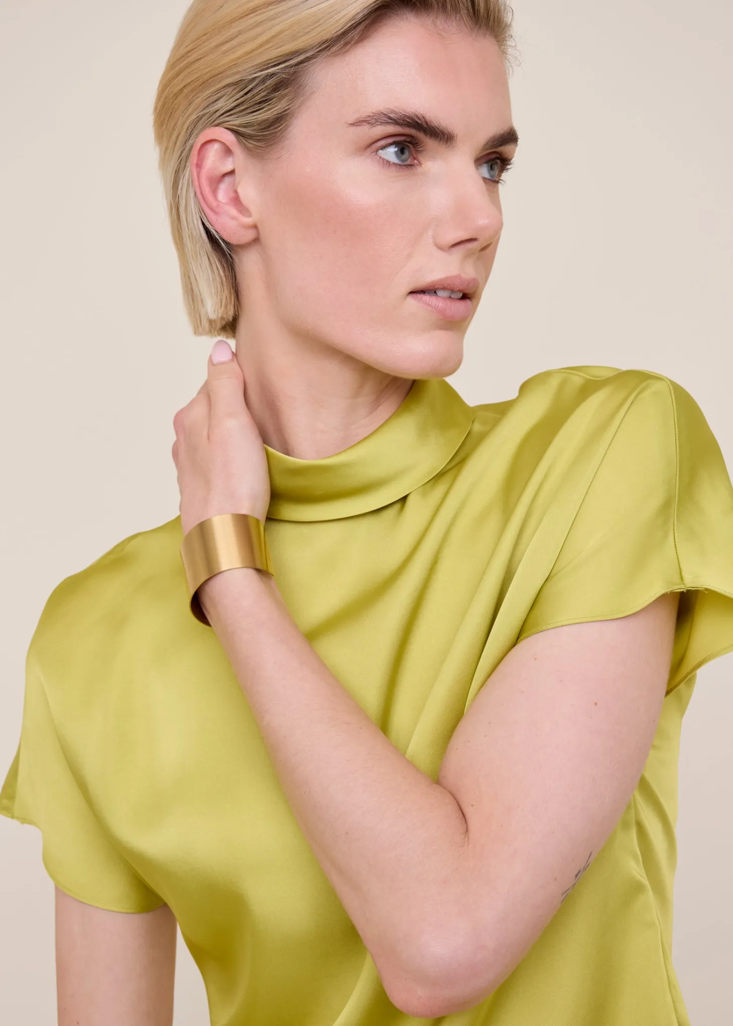 Layer satin top