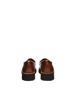Leren platform loafers