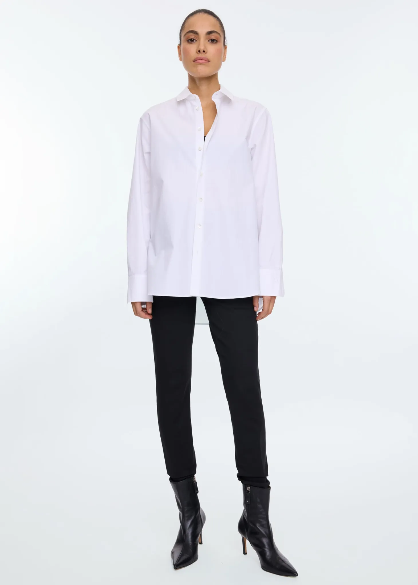 Loose cotton poplin blouse