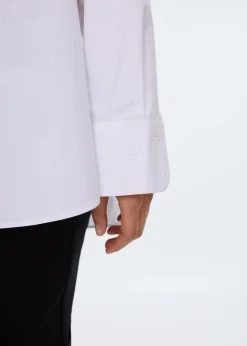 Loose cotton poplin blouse