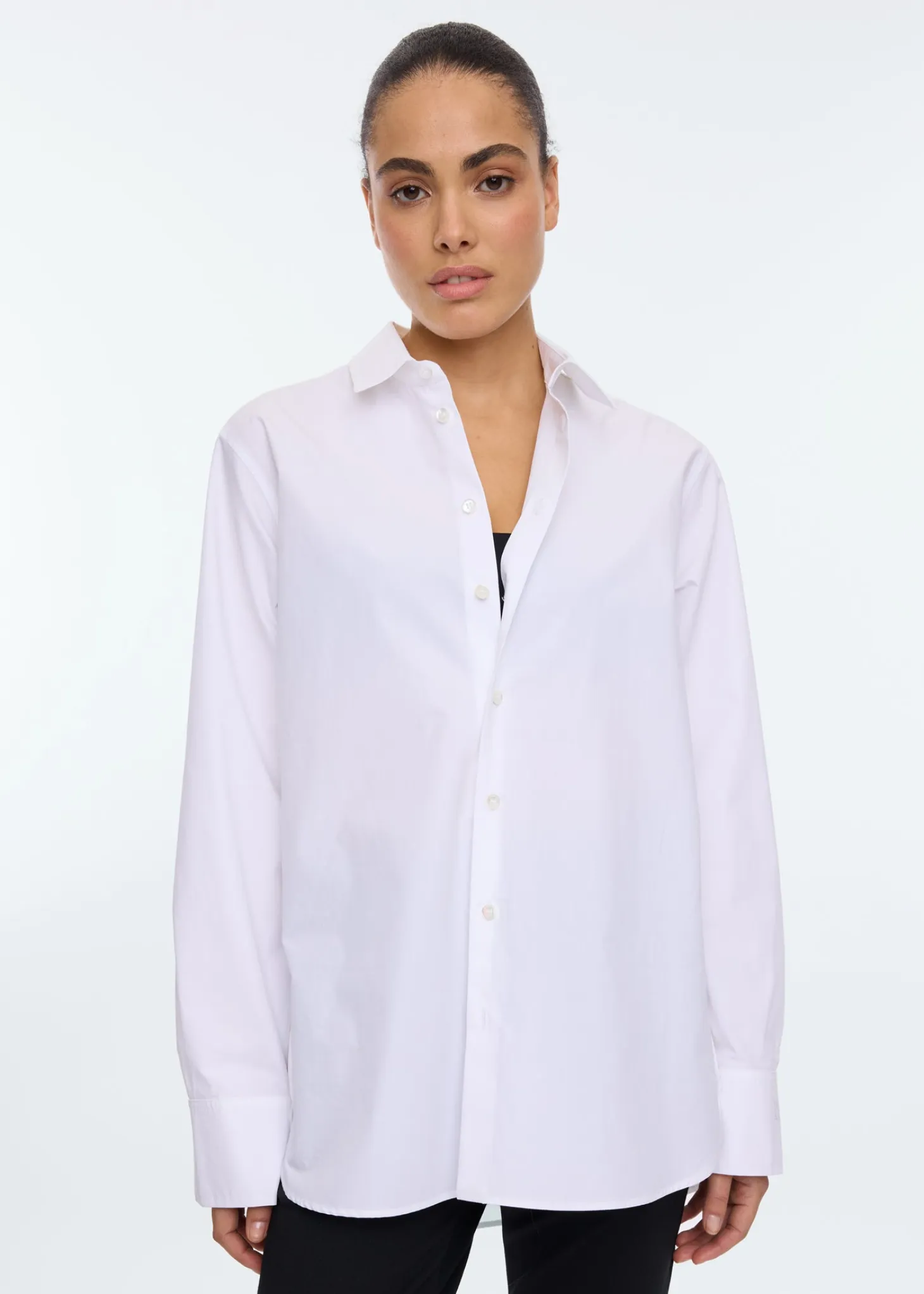 Loose cotton poplin blouse