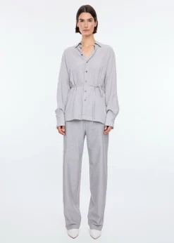 Melange overlap blouse
