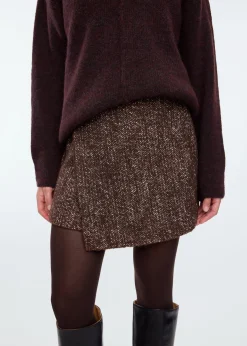 Metallic boucle skort