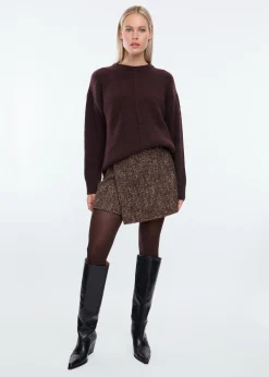 Metallic boucle skort