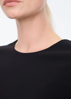 Mid sleeve twill top