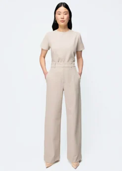 Mid sleeve twill top