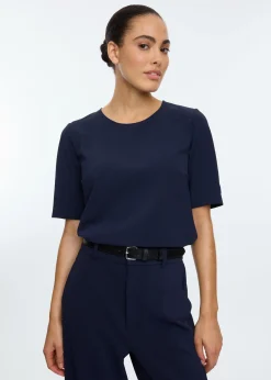 Mid sleeve twill top
