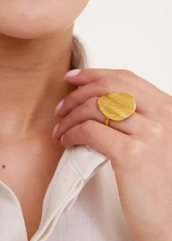 Organic gold plated signet ring