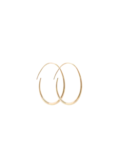 Oval gold plated earring