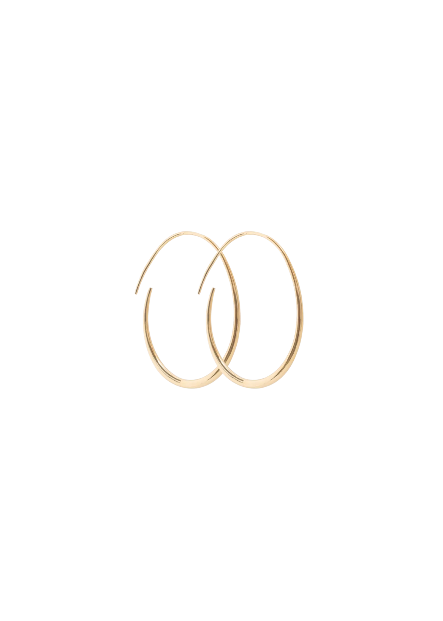 Oval gold plated earring