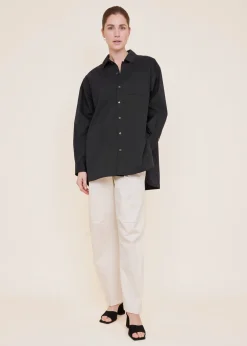Oversized poplin blouse